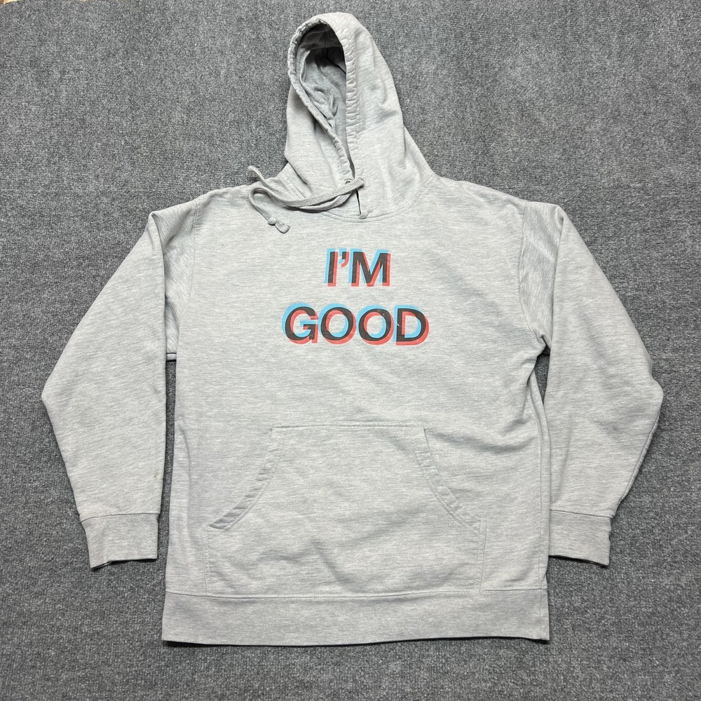Anti Social Social Club Hoodie Mens Large Gray Fleece Im Good Graphic Sweatshirt